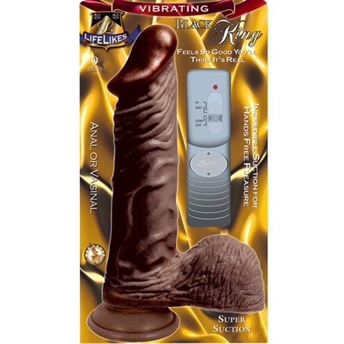 lifelike vibrating black king 9"