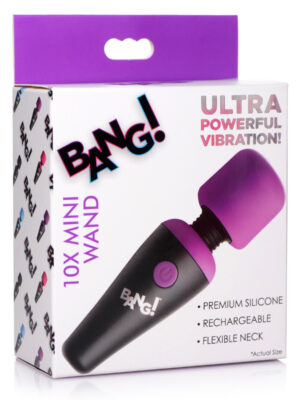 bang 10x vibrating mini silicone wand purple