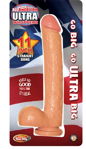 all american ultra whoppers 11 inch straight dong flesh