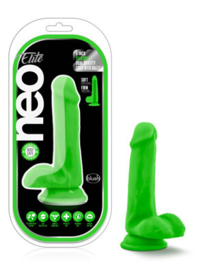 neo elite 6 inch silicone dual density cock with balls neon green neo elite 6 inch silicone dual density cock with balls neon green