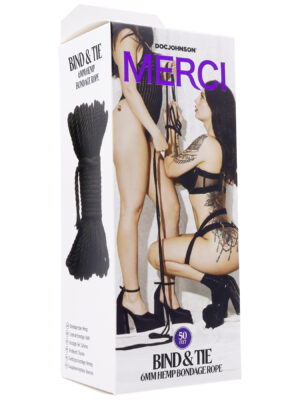 merci bind and tie 6mm hemp bondage rope 50 feet black