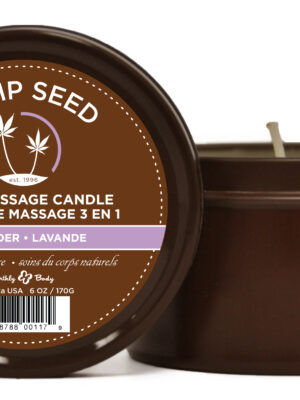 hemp seed 3 in 1 massage candle lavender 6 oz.