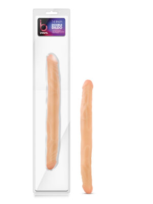 b yours 14 inch double dildo beige