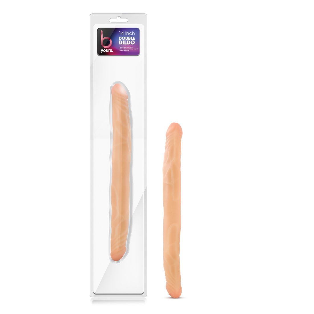 b yours 14 inch double dildo beige