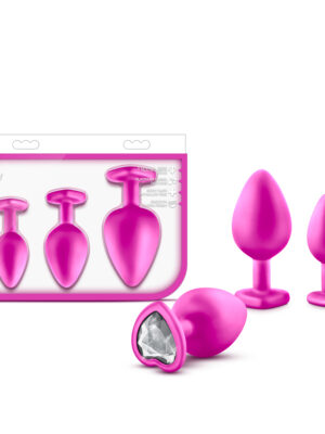 luxe bling plugs training kit pink with white gems