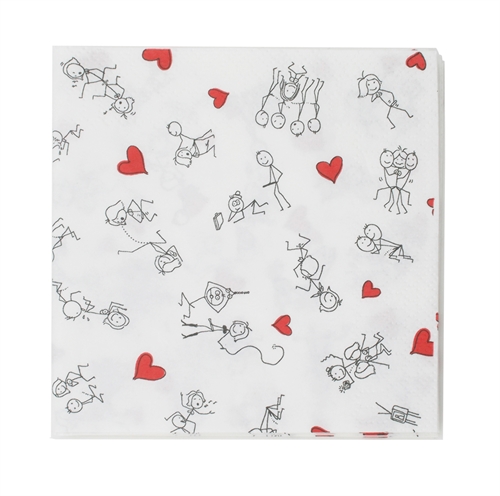stick figure style napkins 8 pack