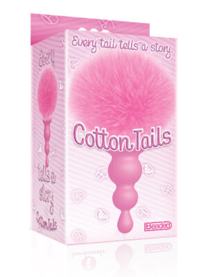 the 9's cottontails silicone bunny tail butt plug beaded pink