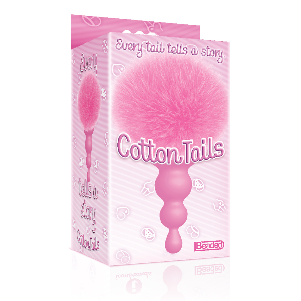 the 9's cottontails silicone bunny tail butt plug beaded pink the 9's cottontails silicone bunny tail butt plug beaded pink