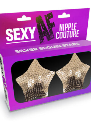 sexy af nipple couture silver sequin stars