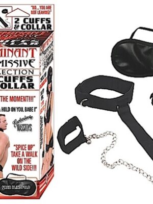 dominant submissive collection 2 cuffs and collar black