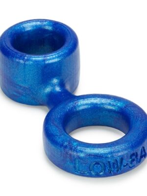 lowball cock ring with attached ball stretcher blue balls