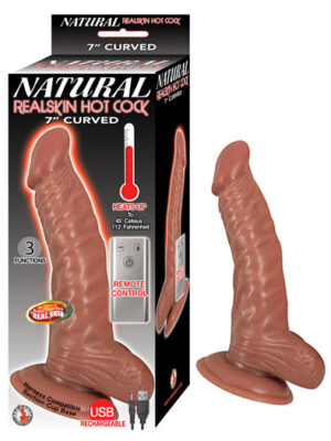 natural realskin hot cock curved 7 inch brown