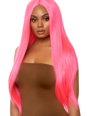 long straight wig 33 inch pink