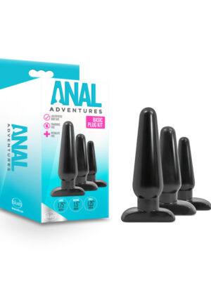 anal adventures basic plug kit black