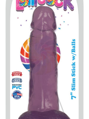 lollicock 7 inch slim stick with balls grape ice
