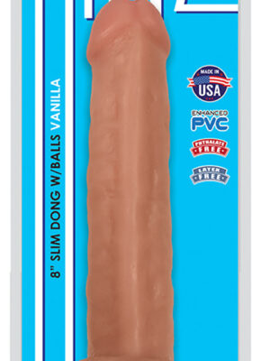 8 inch slim dong with balls vanilla