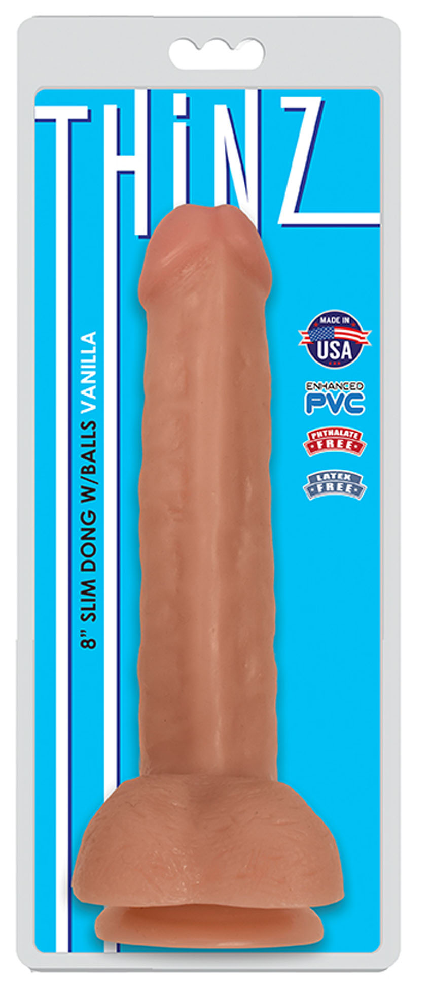 8 inch slim dong with balls vanilla
