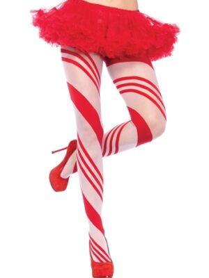 spandex sheer candy striped pantyhose