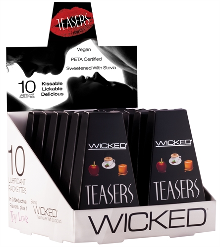 teasers 12 piece display each containing 10 lubricant packettes