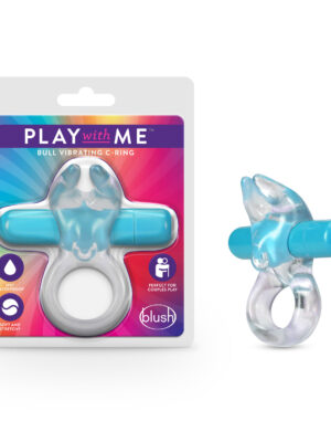 play with me bull vibrating c ring blue