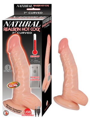 natural realskin hot cock curved 7 inch flesh