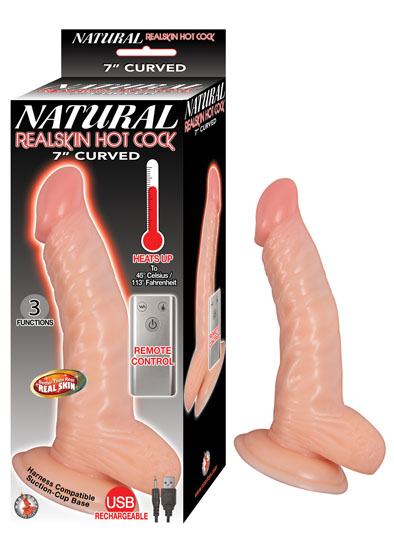 natural realskin hot cock curved 7 inch flesh