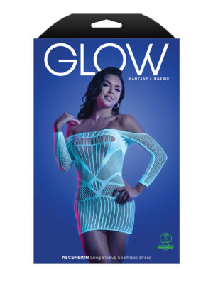 ascension long sleeve seamless dress one size white/blue ascension long sleeve seamless dress one size white/blue