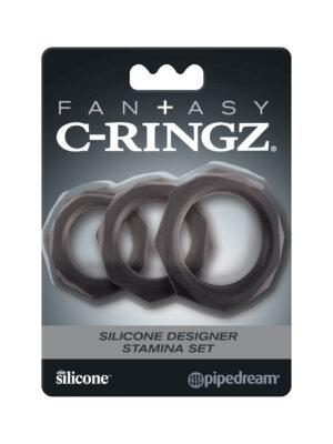 fantasy c ringz silicone designer stamina set black fantasy c ringz silicone designer stamina set black