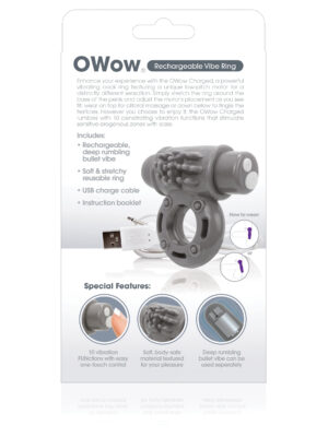charged owow rechargeable vibe ring grey