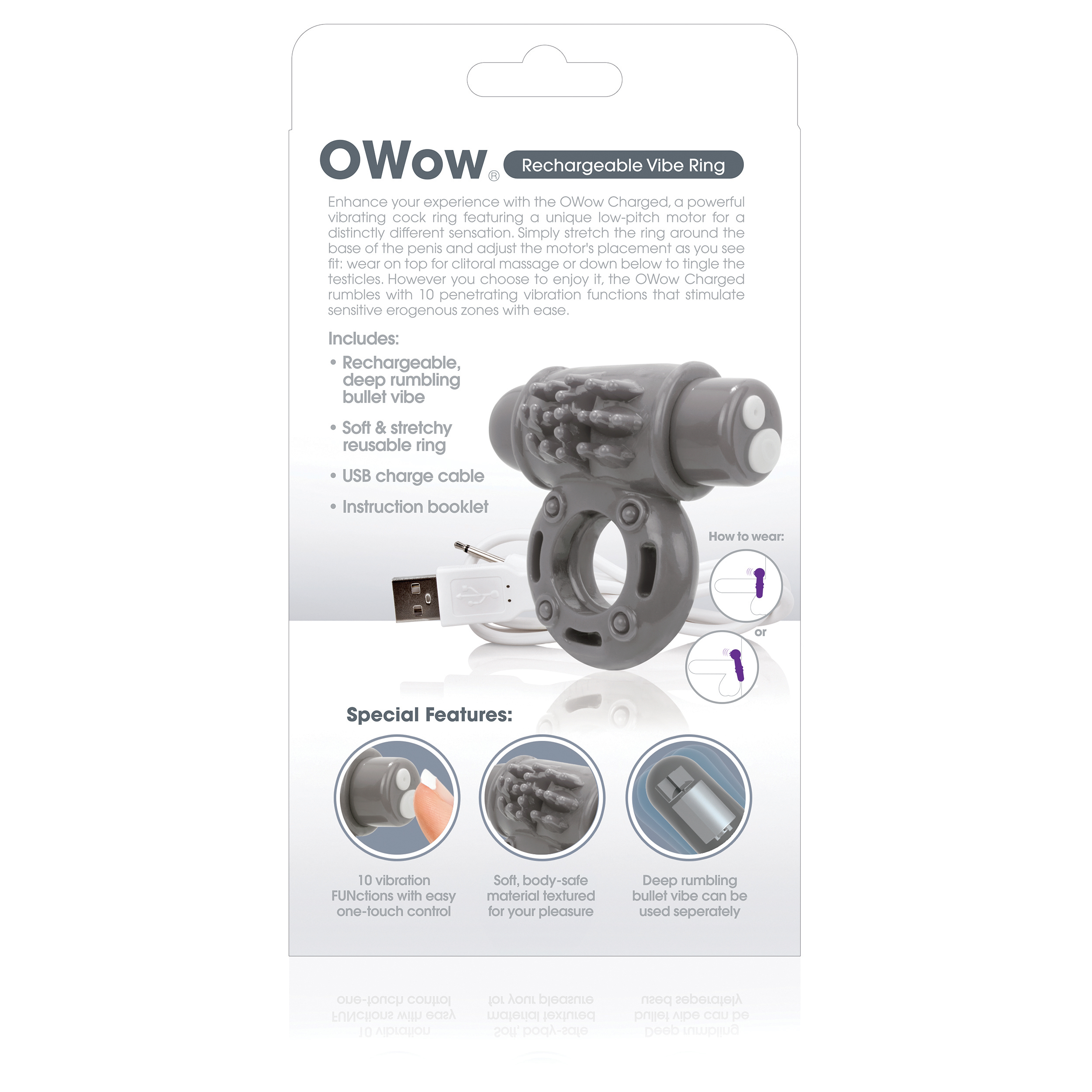 charged owow rechargeable vibe ring grey charged owow rechargeable vibe ring grey