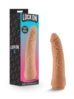 lock on 7.5 inch realistic lock on dildo mocha