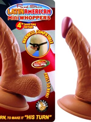 latin american mini whoppers 4 inch curved dong with balls latin latin