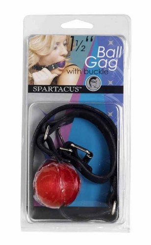 1 1/2 red gag with 3/4 buckle