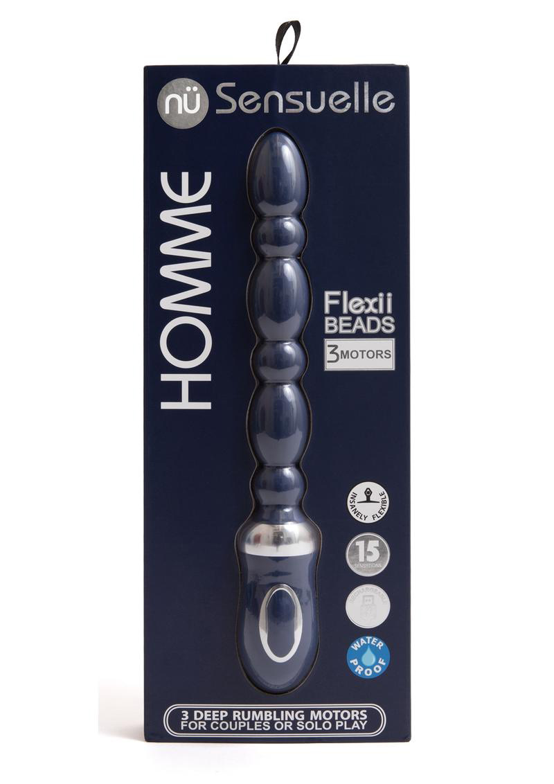 homme flexii beads navy blue