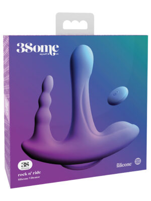 threesome rock n' ride silicone vibrator purple