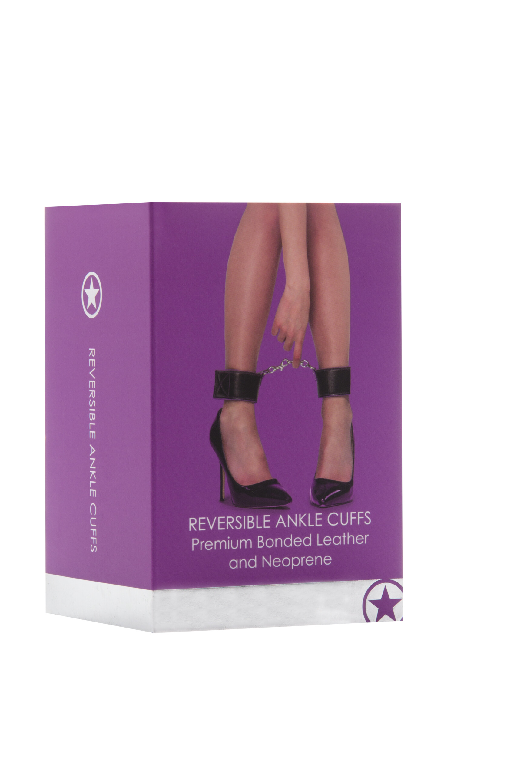 reversible ankle cuffs premium bonded leather and neoprene purple