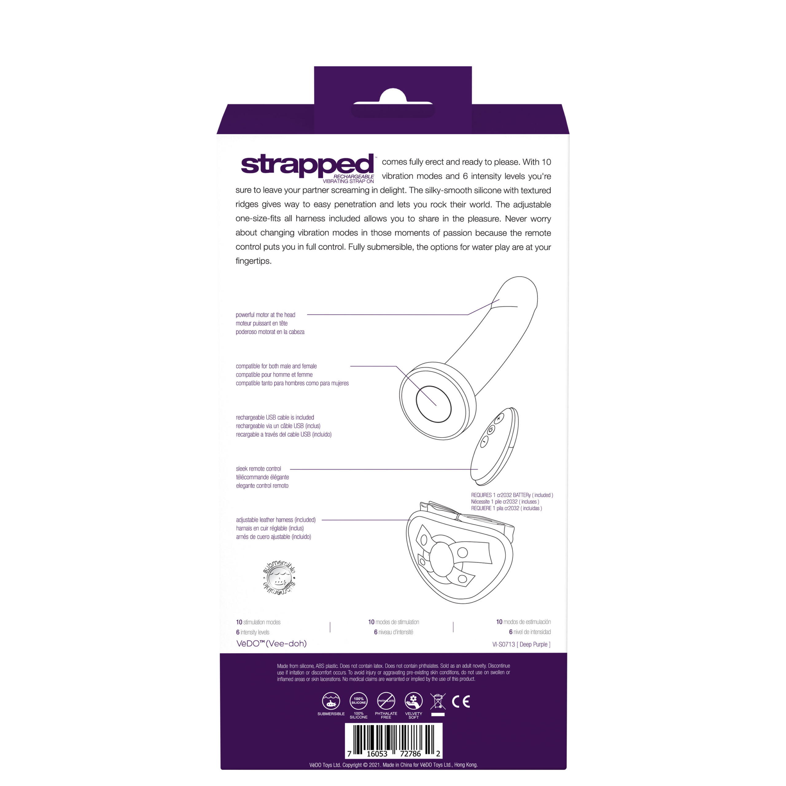 strapped rechargeable strap on purple strapped rechargeable strap on purple