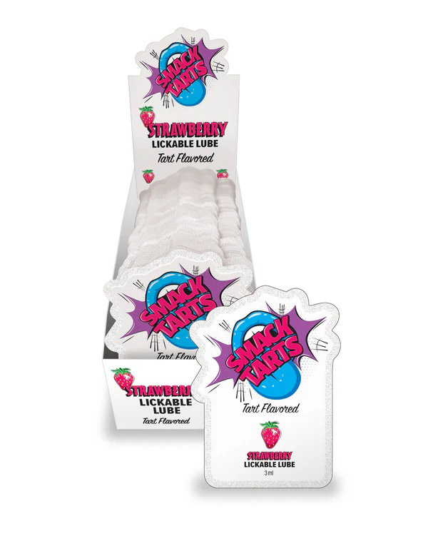 smack tarts lube 3ml pouch display 36pc sour strawberry