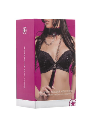 reversible collar with leash pink reversible collar with leash pink