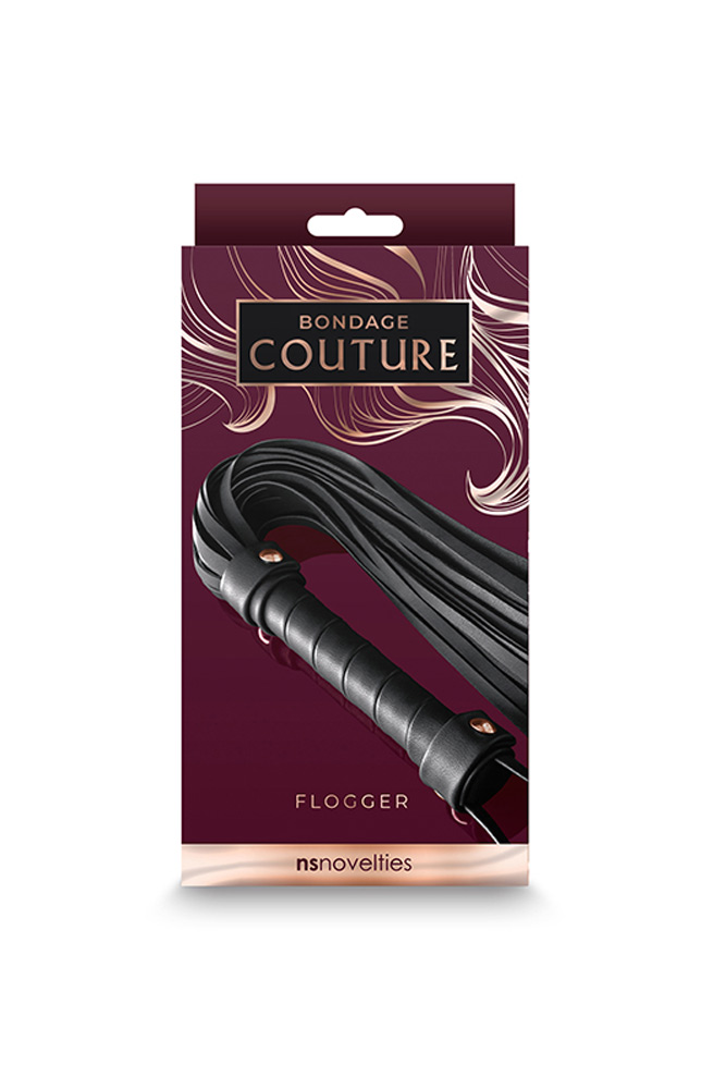 bondage couture flogger black