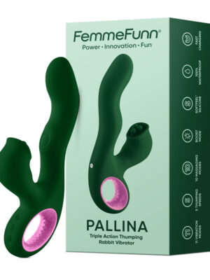 pallina triple action rabbit vibrator green