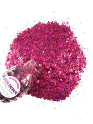 raspberry rushie cosmetic glitter glitz grenade keychain in aloe gel raspberry rushie cosmetic glitter glitz grenade keychain in aloe gel