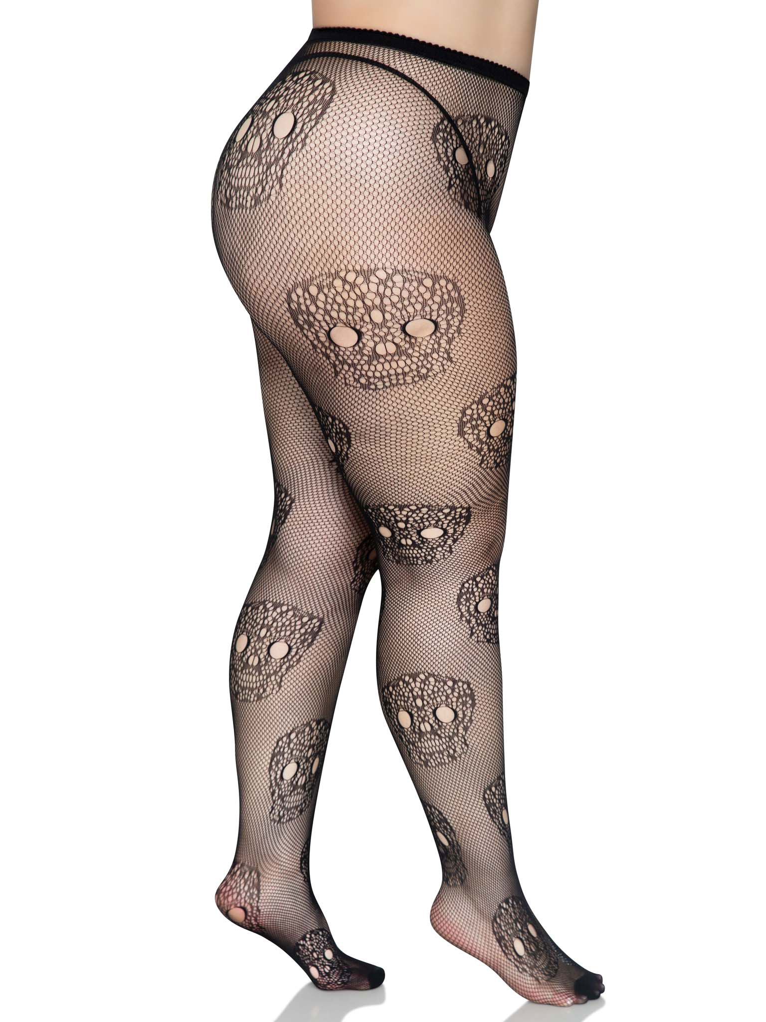 lace skulls fishnet tights 1x/2x black lace skulls fishnet tights 1x/2x black
