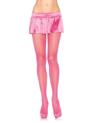 fishnet pantyhose one size neon pink