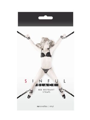 sinful bed restraint straps black