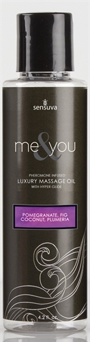 me and you massage oil pomegranate fig coconut plumeria 4.2 oz.