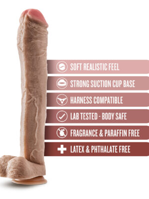 dr. skin mr. ed 13 inch dildo with balls beige
