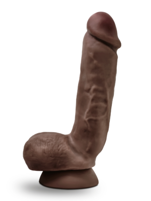 dr. skin glide 8.5 inch self lubricating dildo lubricating dildo with balls chocolate