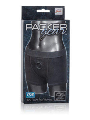 packer gear boxer brief harness extra small/small black