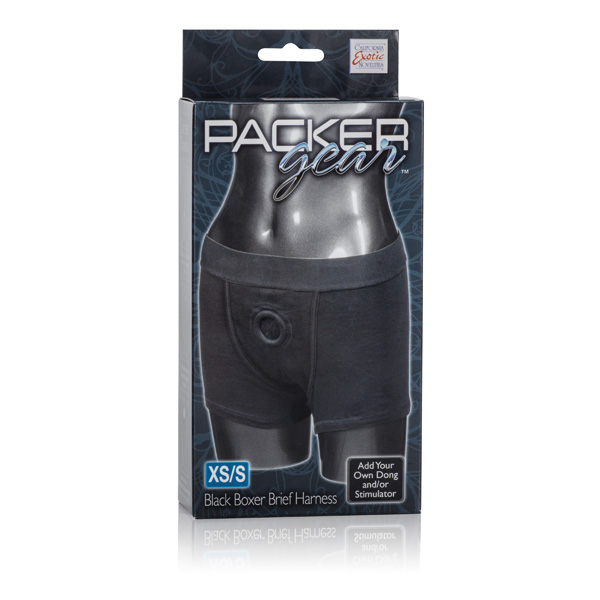 packer gear boxer brief harness extra small/small black